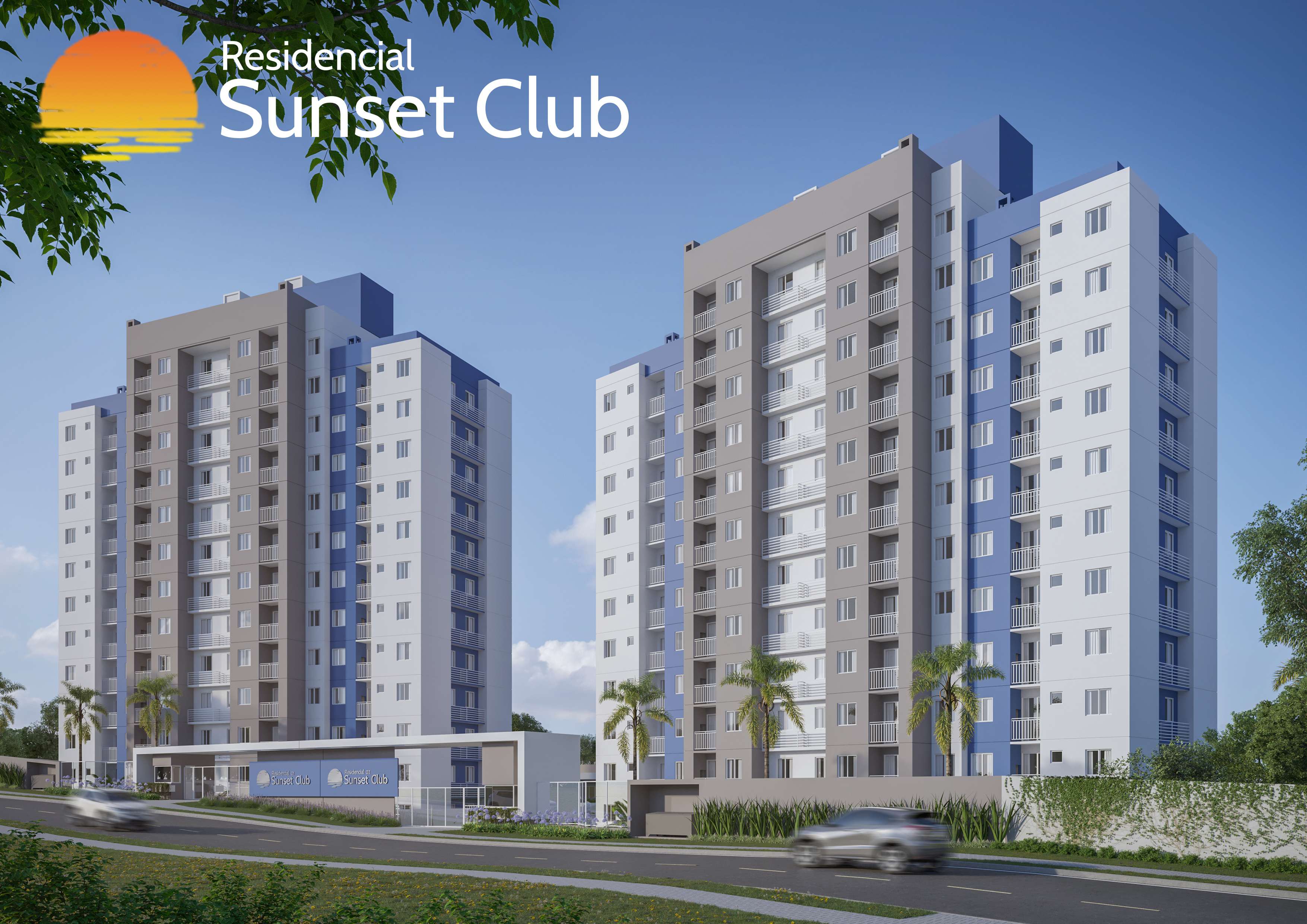 Fachada do Residencial Sunset Club em Foz do Iguaçu